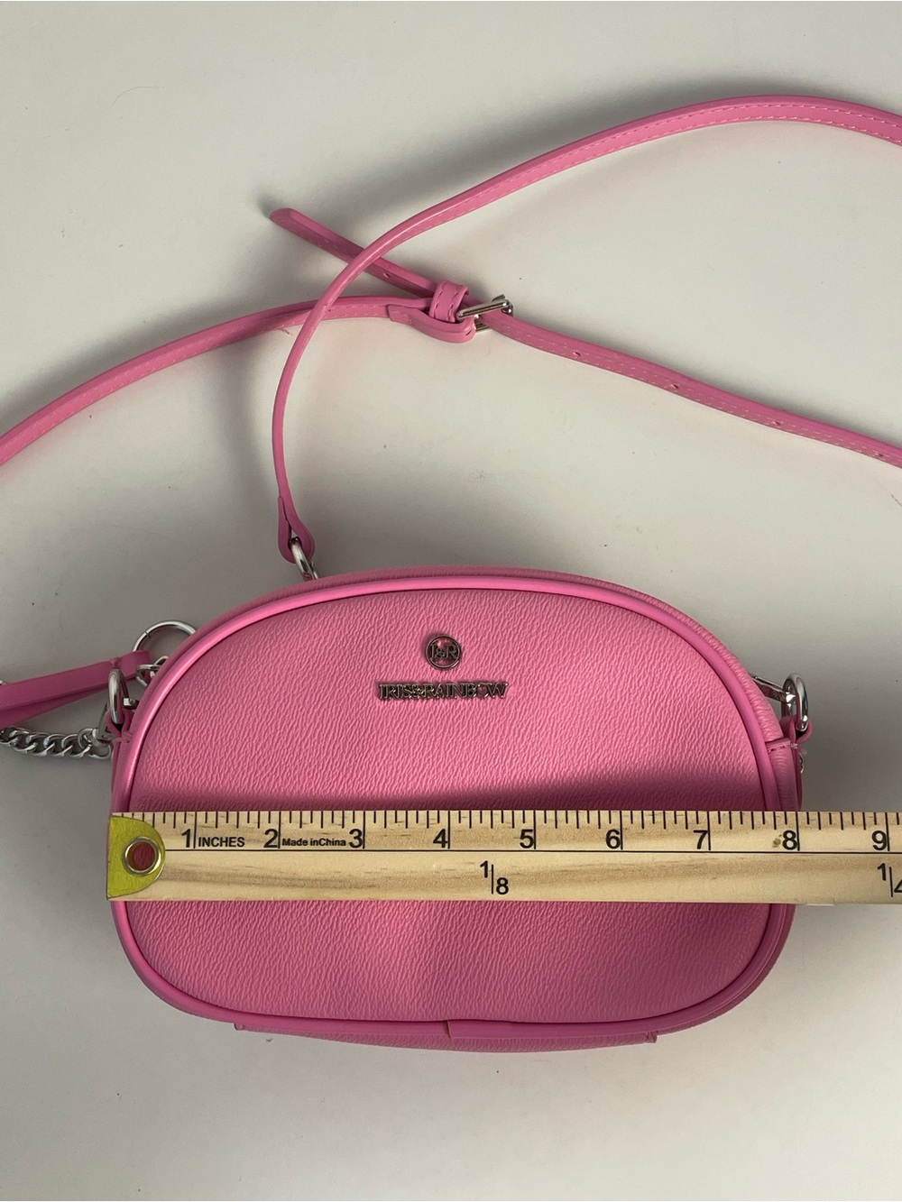 Iris & Rainbow Night Out Crossbody Bag in Bubble Gum Pink with Coin Pouch - Picture 13 of 15